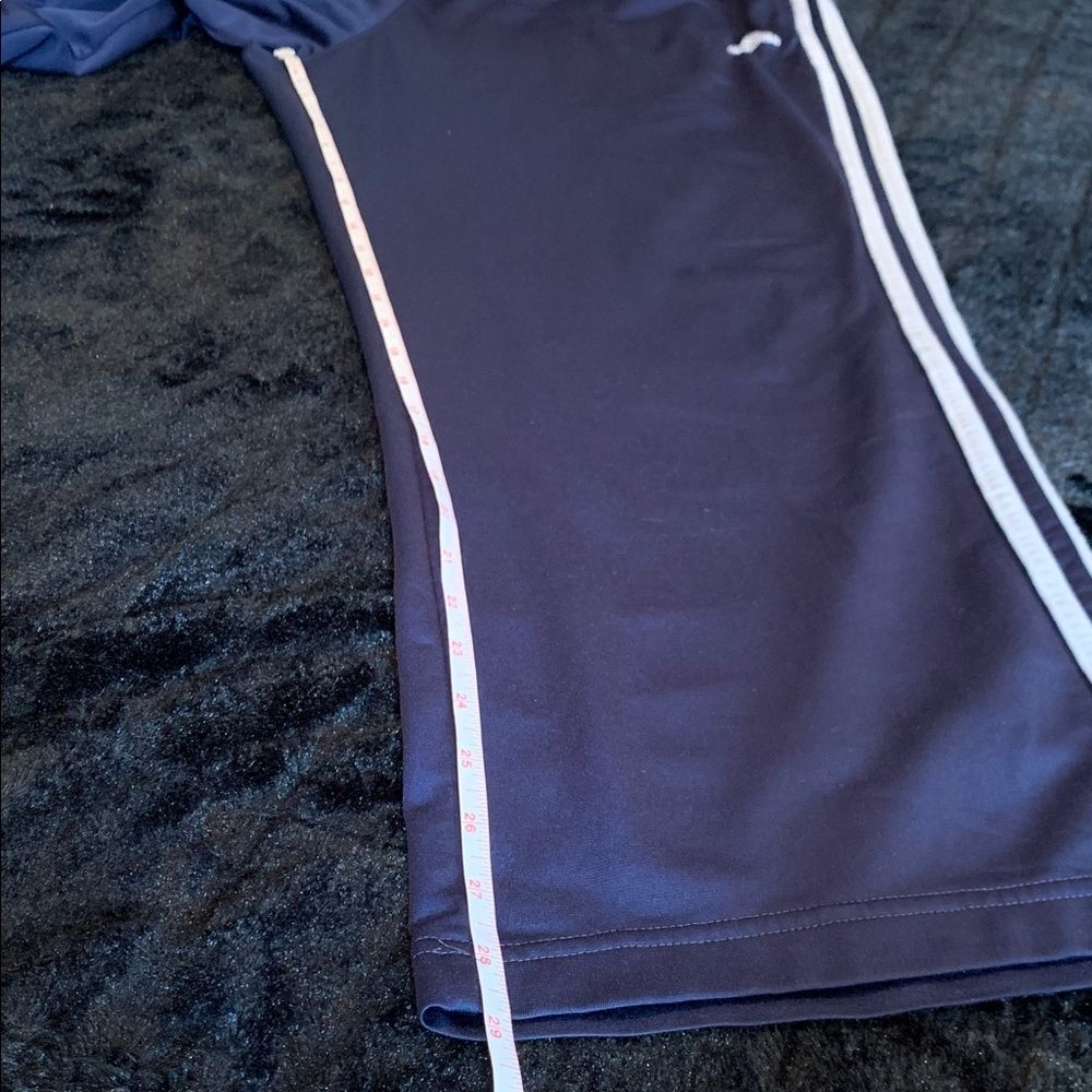 VINTAGE Y2K Adidas Men's Wide-Leg 3-Stripe Track Pants Navy Size Medium - Picture 5 of 11